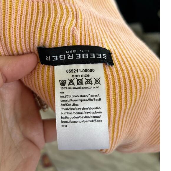 Seeberger Yellow & Peach Orange Ribbed Beanie - Picture 5 of 6